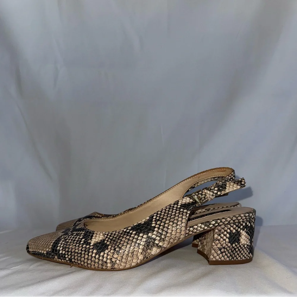 Isaac Mizrahi Elegant Snakeskin Slingback Heels Size 8.5 - Picture 4 of 12